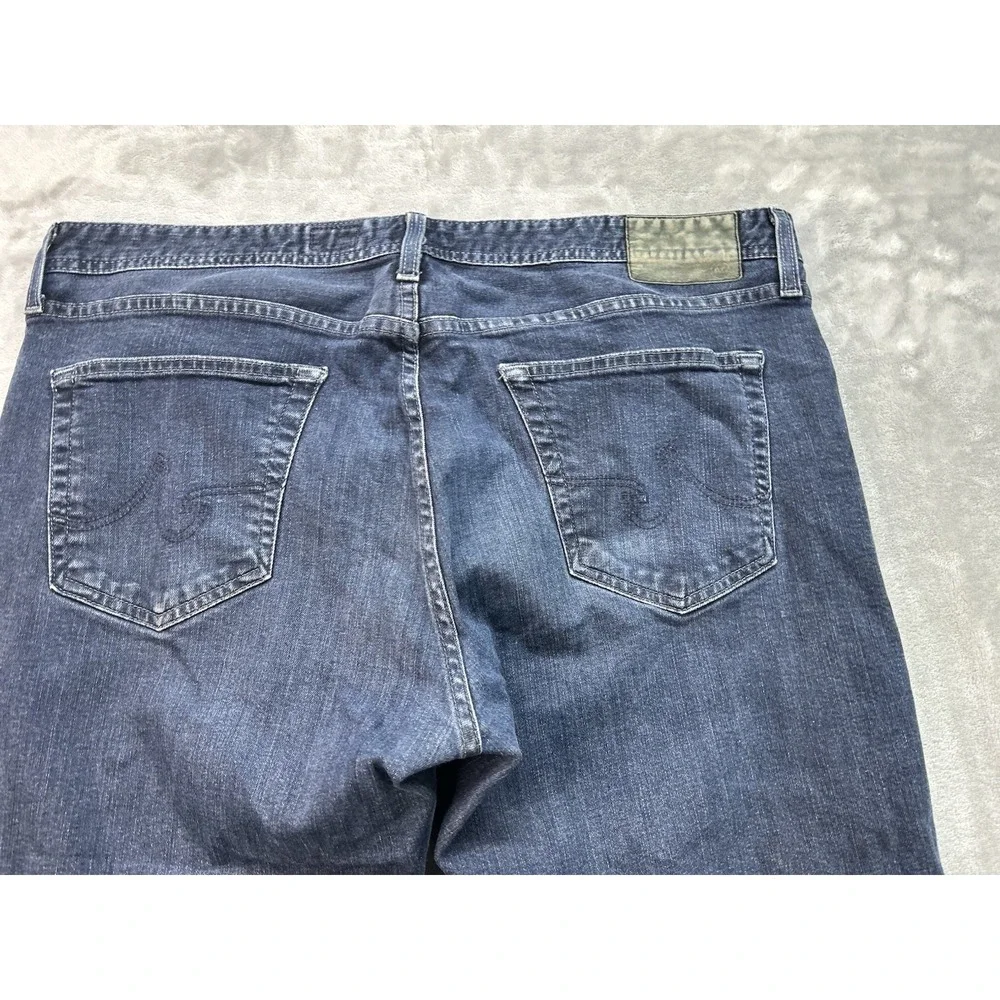 AG Jeans Mens Sz 38x34 Blue The Graduate Tailored Leg Stretch Denim Whisker Read